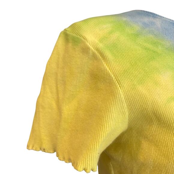 Vintage Y2K Pink Blue Rainbow Tie Dye Butterfly Embroidered Baby T shirt Sz - Picture 13 of 16